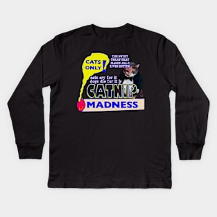 Funny Vintage Catnip Madness Guilty Pleasure Kids Long Sleeve T-Shirt